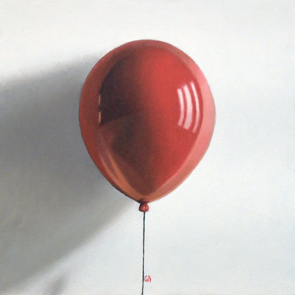 Red Balloon, oil painting by George Ayers