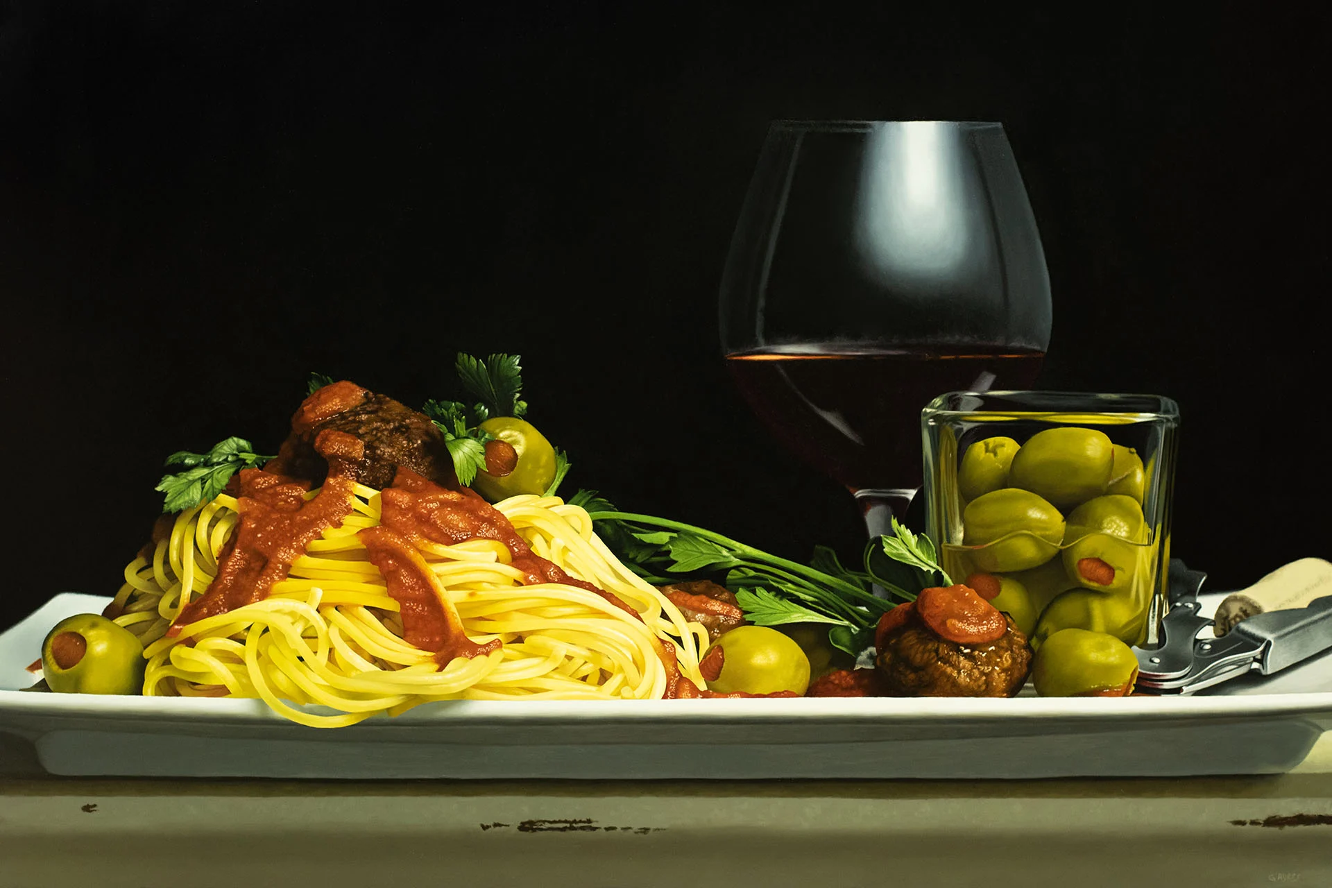 Spaghetti, oil painting by George Ayers